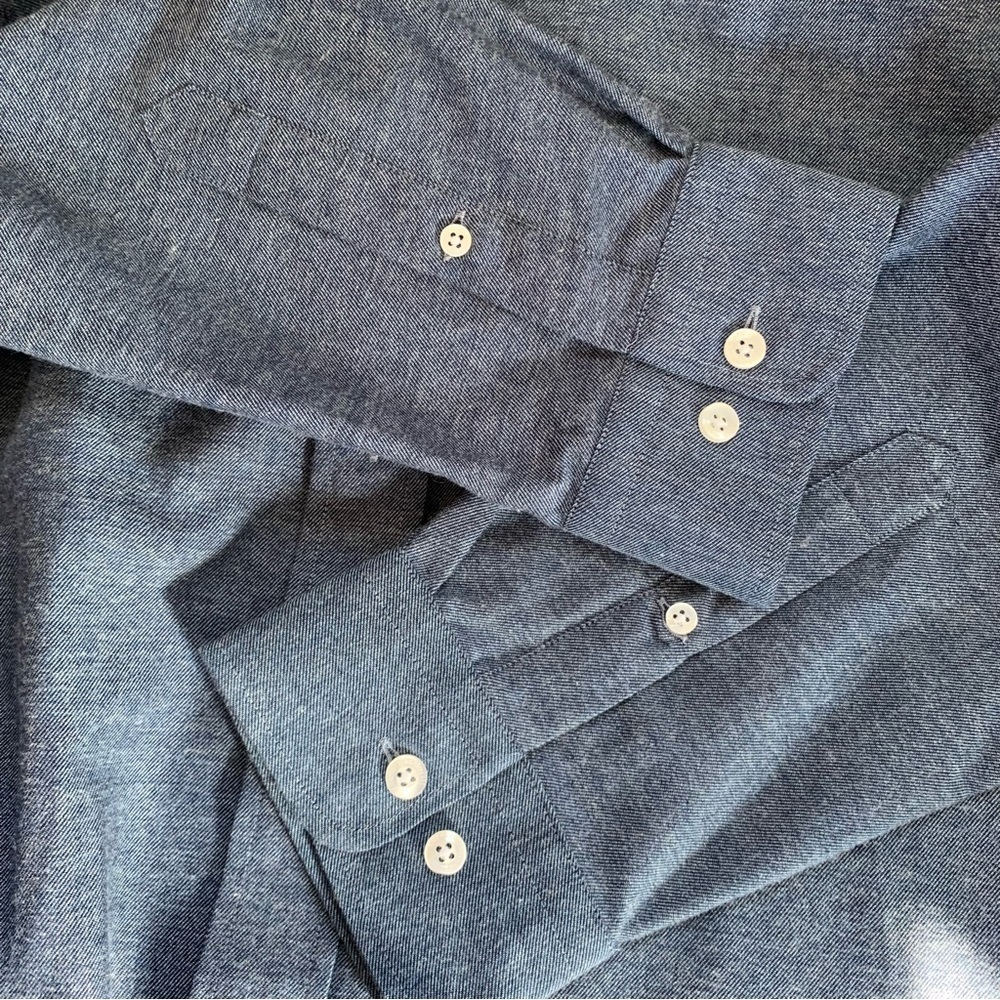 NWT Bernard Weatherill Denim Effect Cotton Shirt - Picture 15 of 16